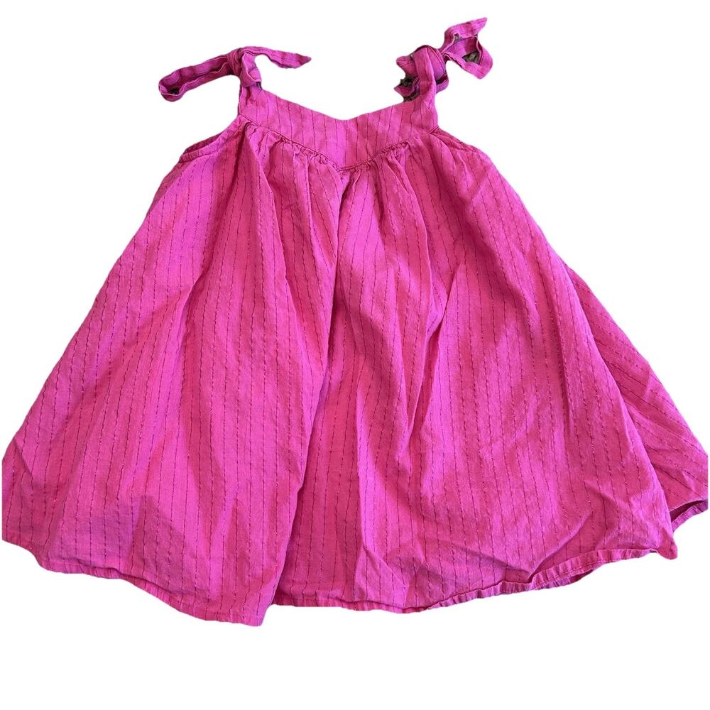 Pink Chicken Girls Pink With Metallic Silver A Line Sleeveless Dress Size 2y